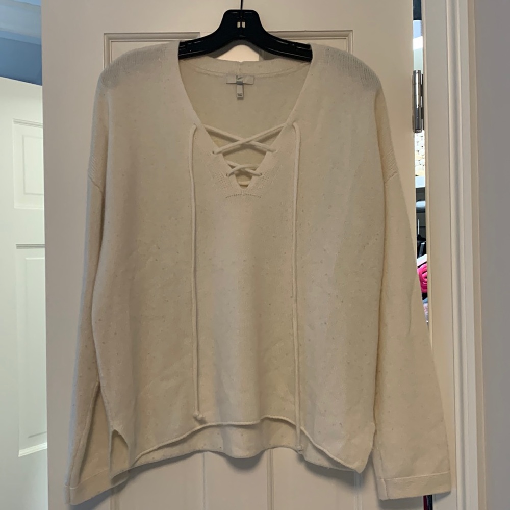 Joie CASHMERE SWEATER- size medium - lace up tie front